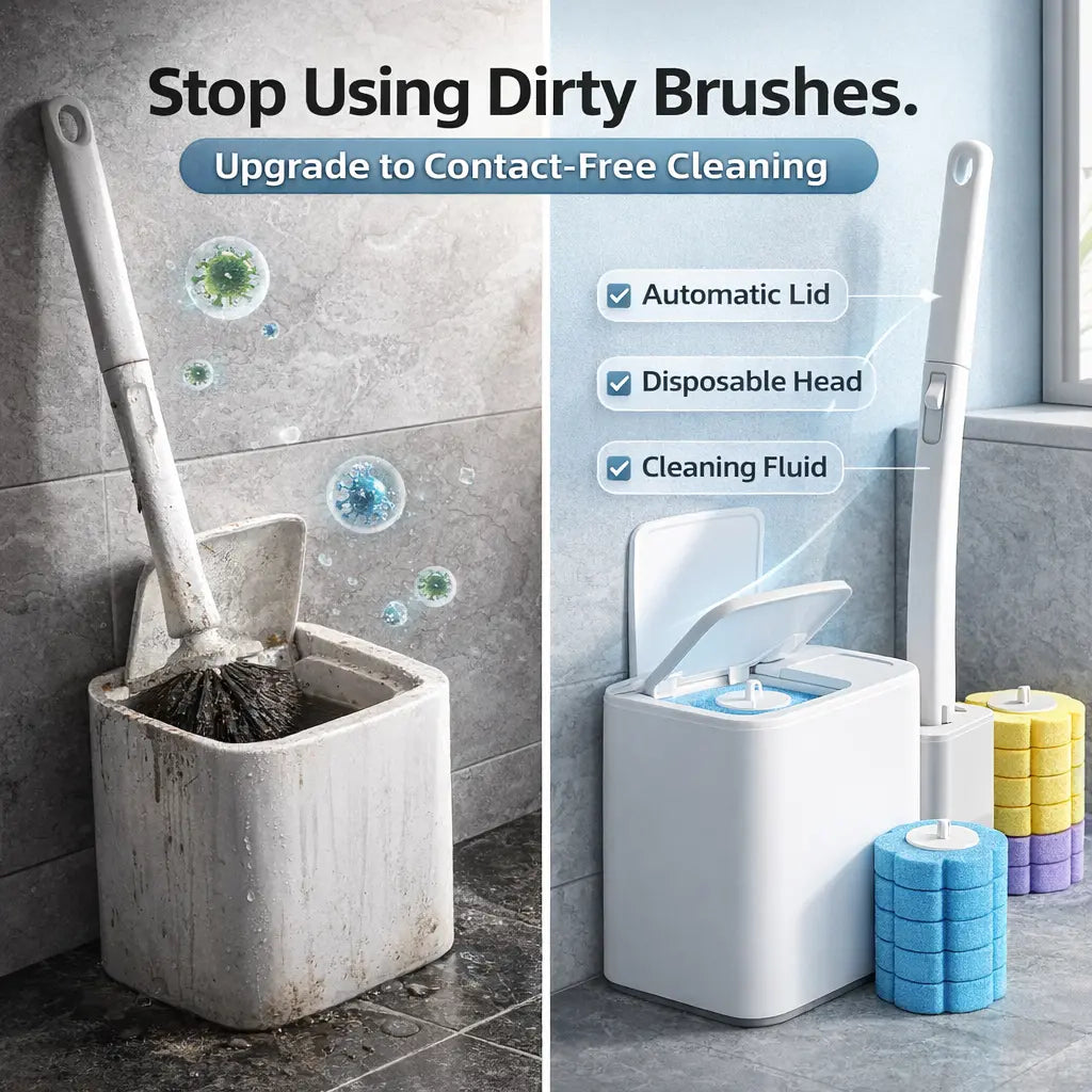 Clenzio All-in-One Toilet Brush Set