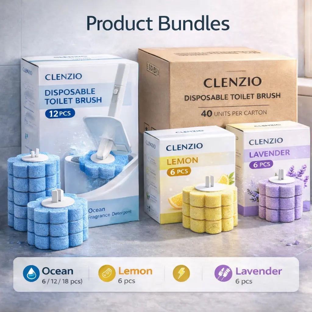 Clenzio All-in-One Toilet Brush Set