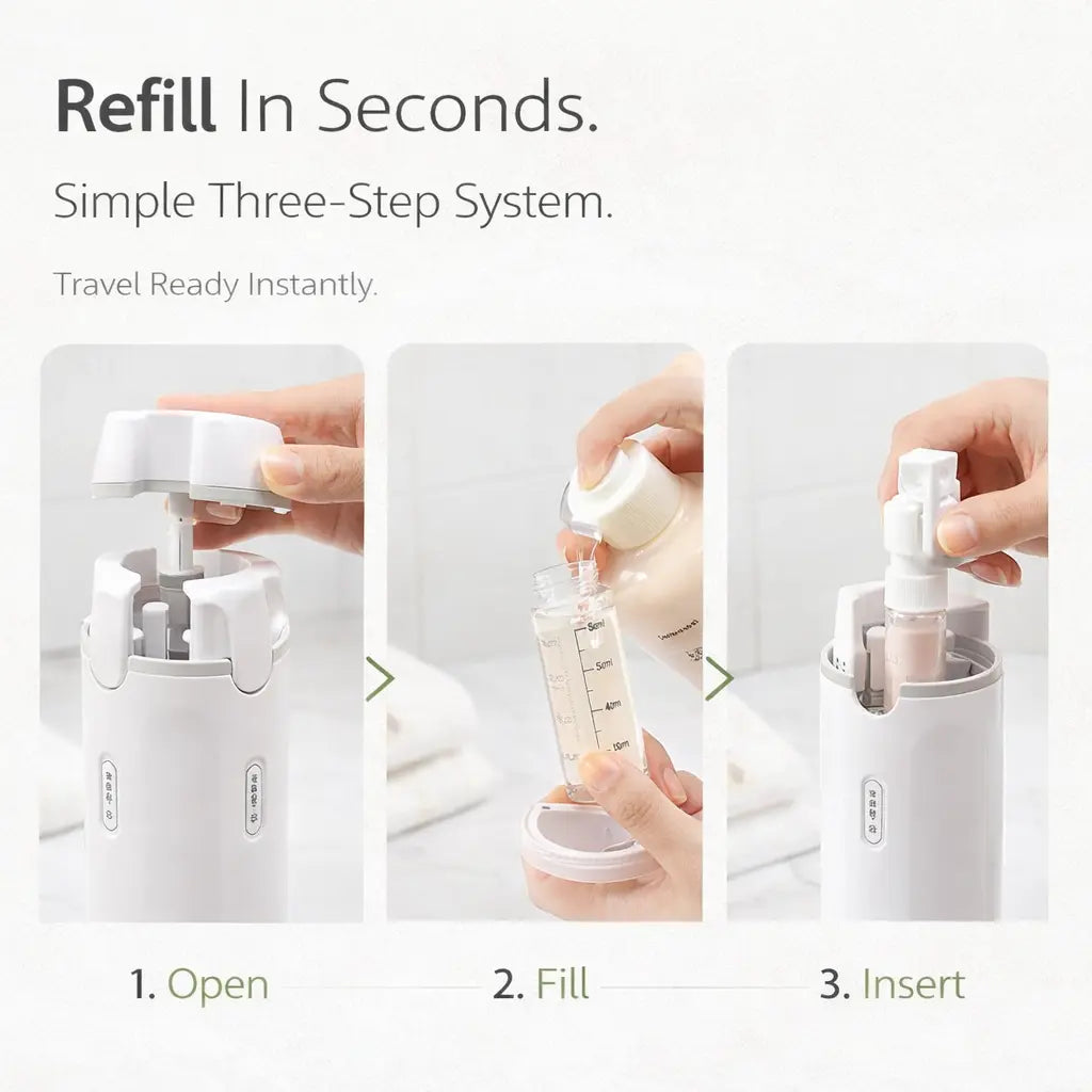 Clenzio 4-in-1  Travel Toiletry Bottle
