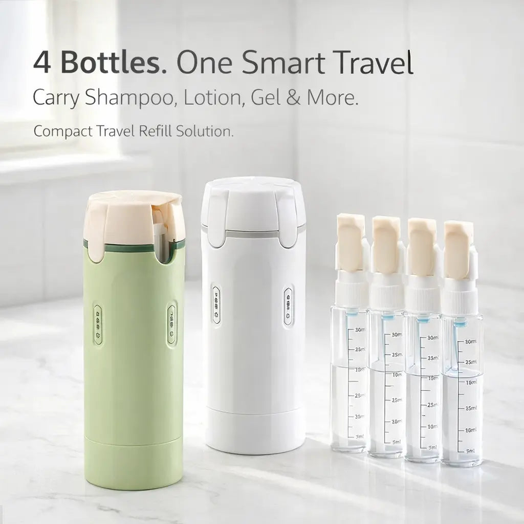 Clenzio 4-in-1  Travel Toiletry Bottle