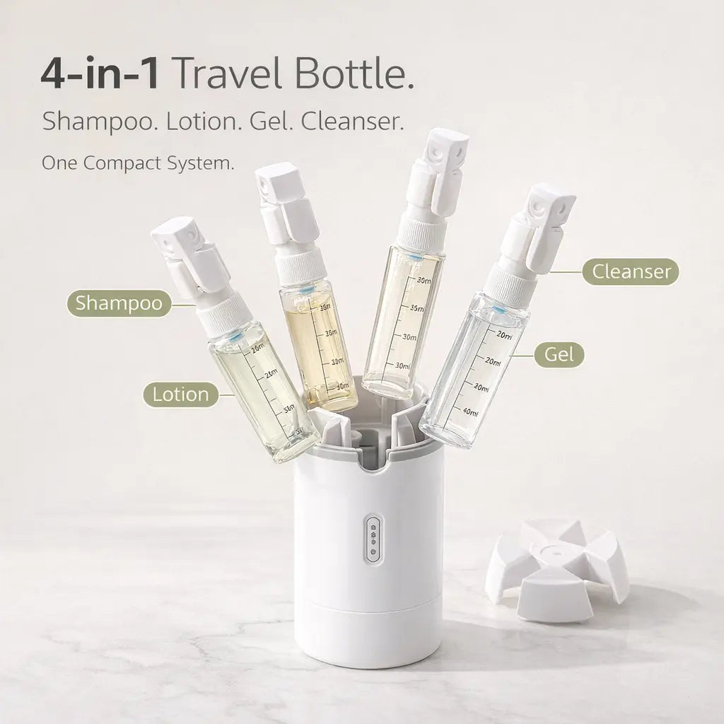 Clenzio 4-in-1  Travel Toiletry Bottle