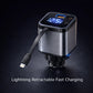 Clenzio 120W Car Charger with Digital Display and Retractable Cable